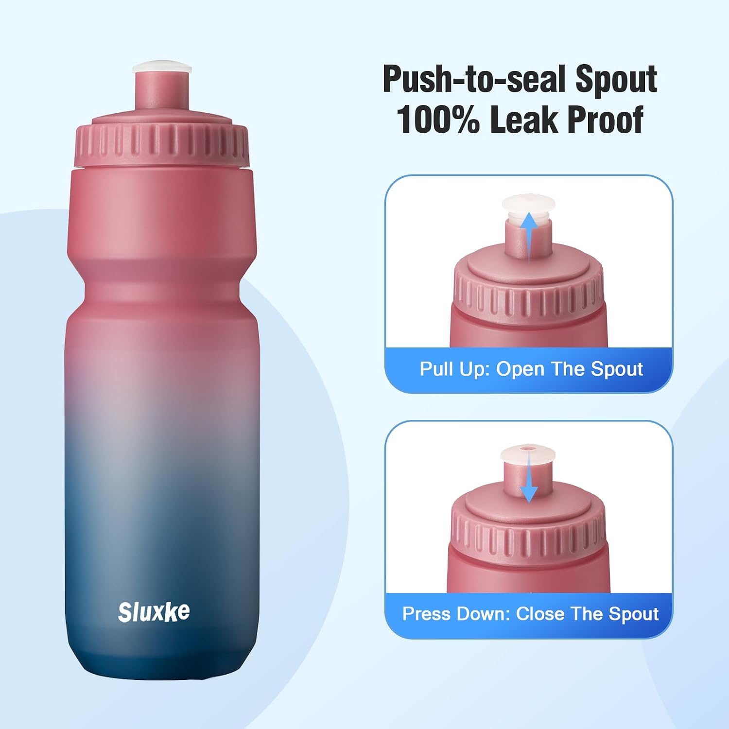 Thumbnail 3 de SLUXKE 24oz Cycling Water Bottle 2Pack 720ml