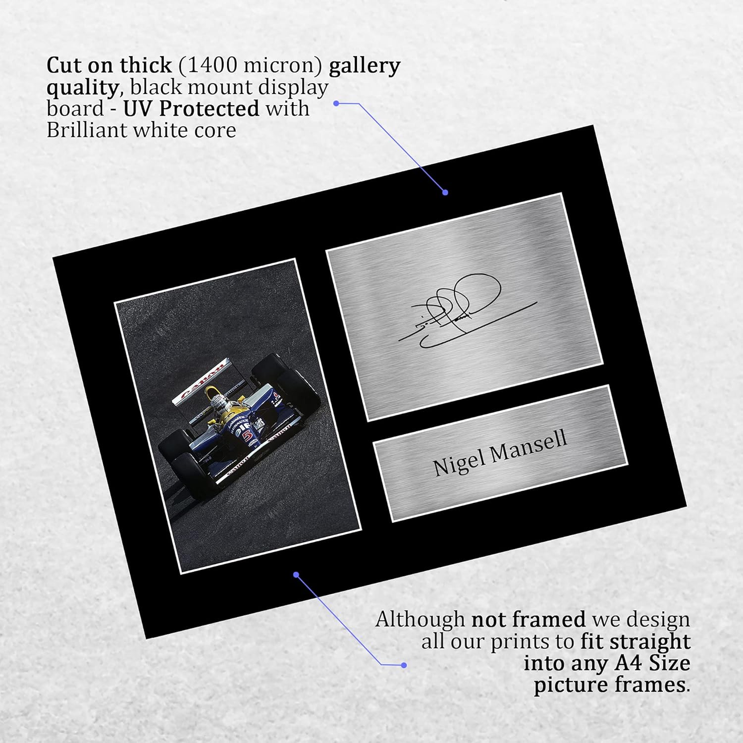 Thumbnail 2 de HWC Trading A4 Nigel Mansell Formula 1 signed autograph picture (printed display)