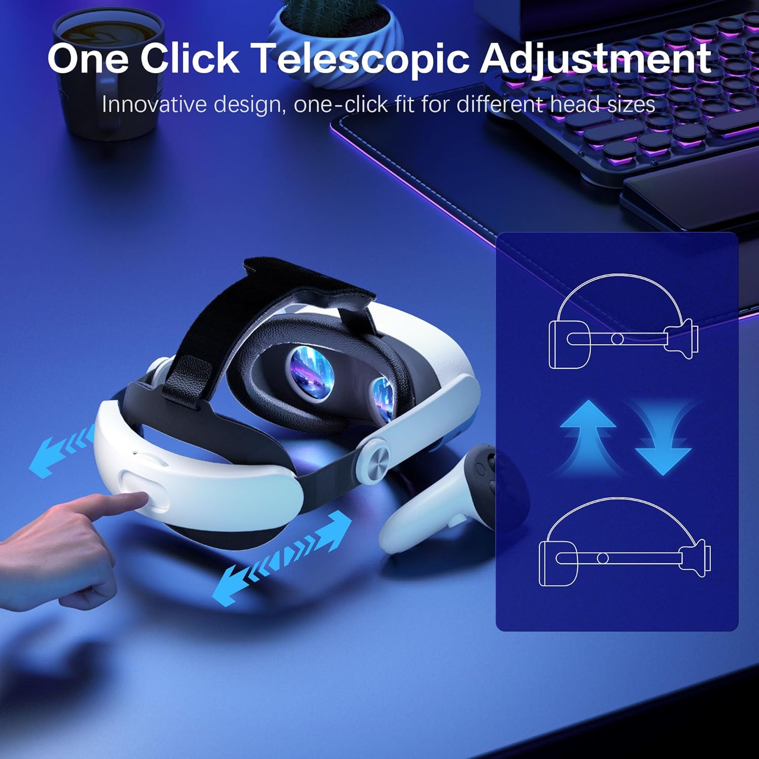 Detalle 1 de Head Strap for Meta Quest 3S / Quest 3 — One-Click Adjustable VR Headset Strap