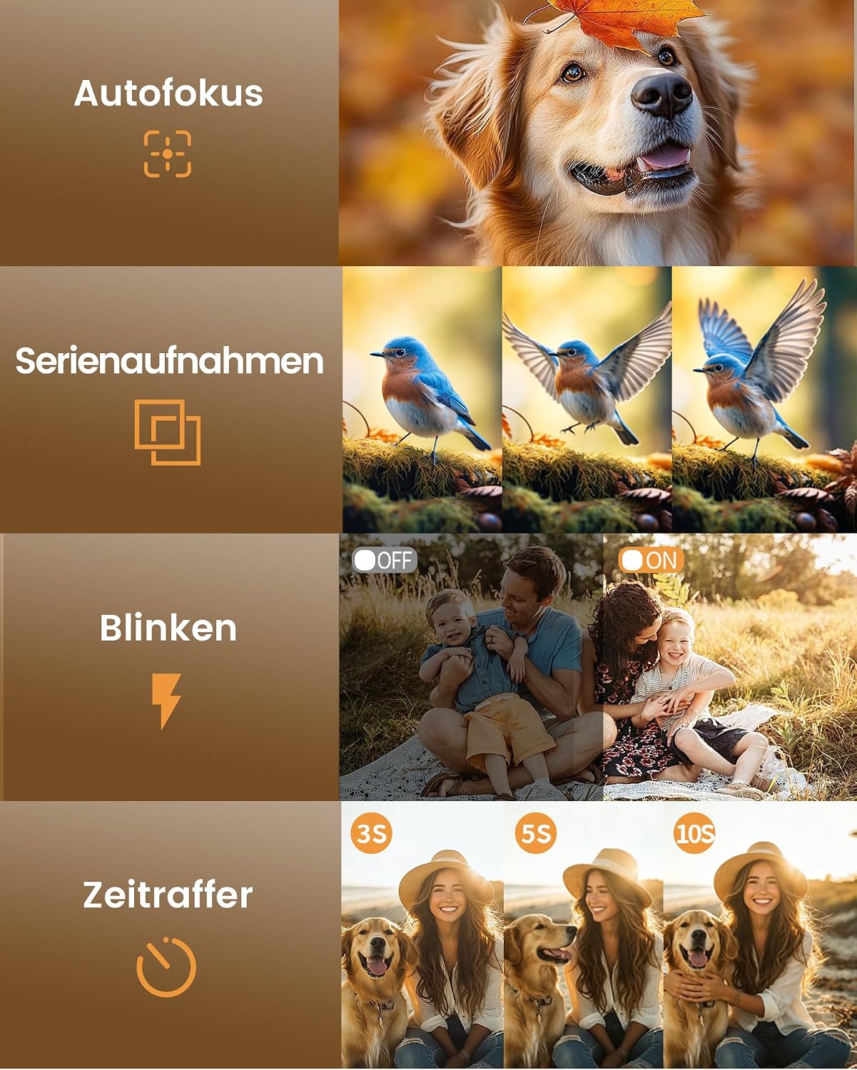 Detalle de Digitalkamera 4K 48MP Vlogging Kamera für Kinder – kompakt, vielseitig und einfach zu bedienen