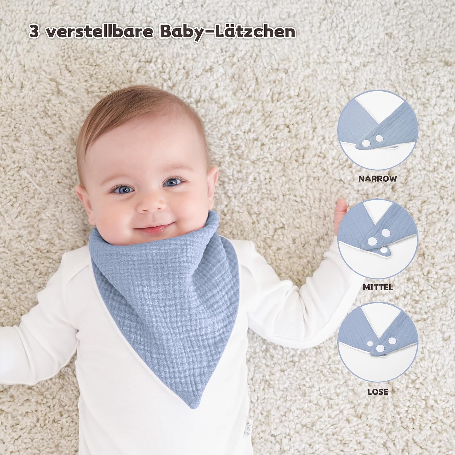 Thumbnail 3 de Susurration Baby Dreieckstuch Lätzchen mit 2 Druckknöpfen