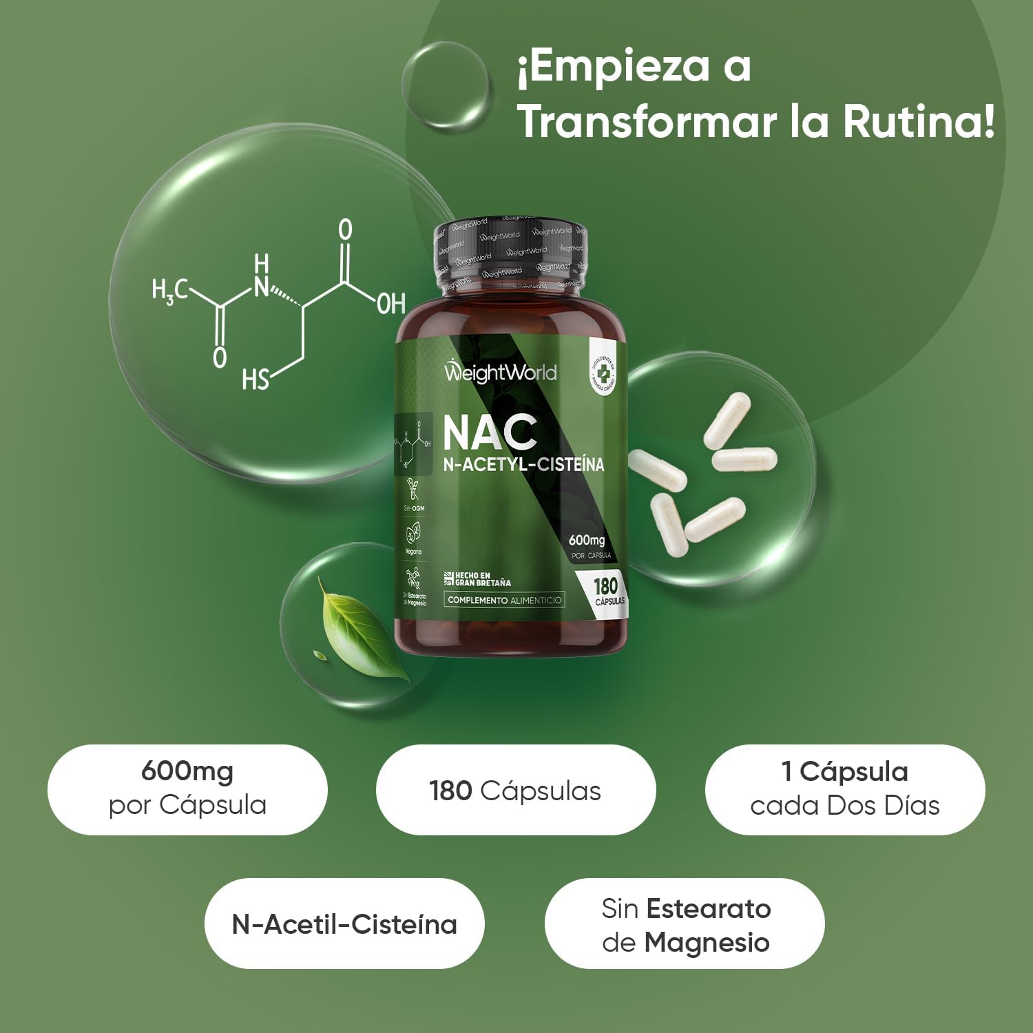 Thumbnail 1 de WeightWorld NAC 600mg 180 cápsulas