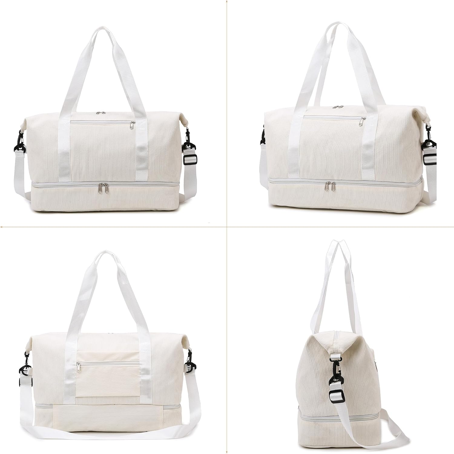 Detalle de IBALULU Sporttasche 35L – vielseitige Weekender mit Schuh- und Nassfach, Cord-Optik