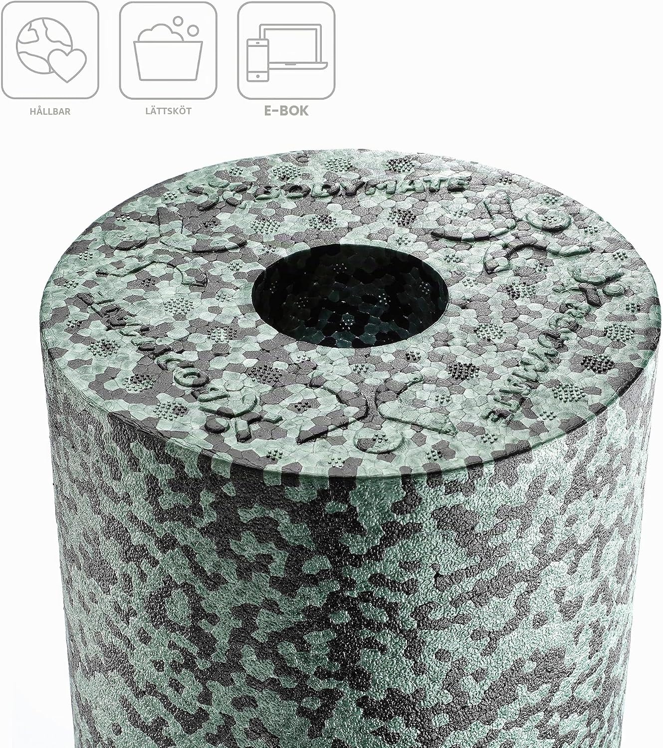 Detalle de BODYMATE Standard foam roller, medelhård, 30 × 15 cm i EPP