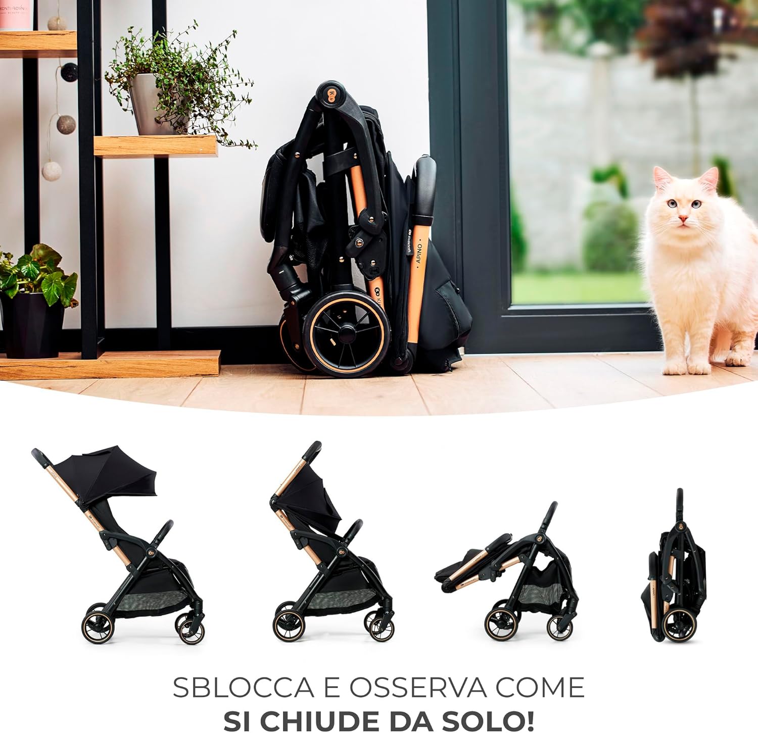 Thumbnail 1 de Kinderkraft APINO Passeggino Leggero: Pieghevole automatico, 7,5 kg, fino a 24 kg (cesto 2 kg) – Beige