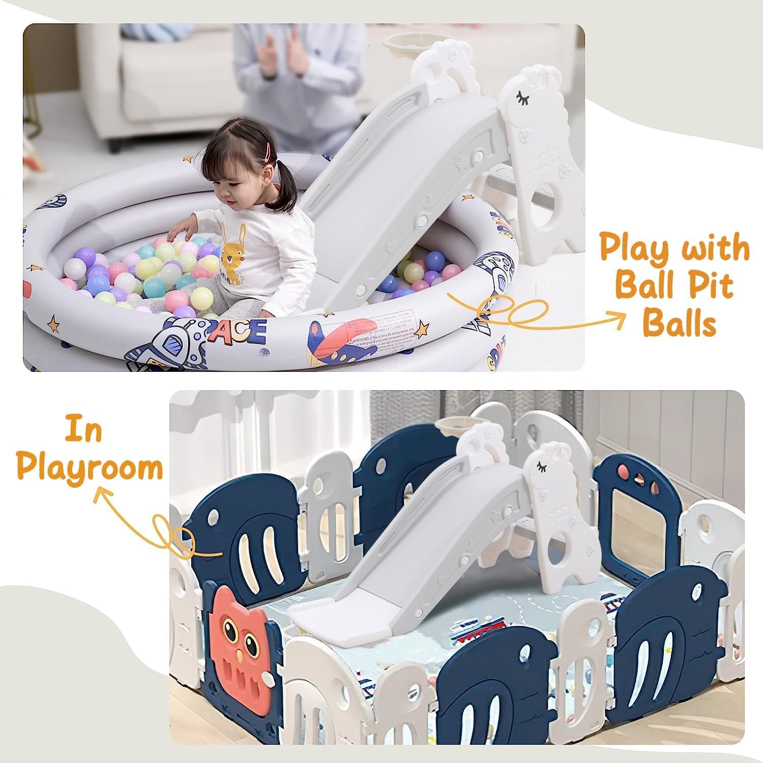 Thumbnail 6 de Toddler Slide Freestanding Playset with Ball Pit