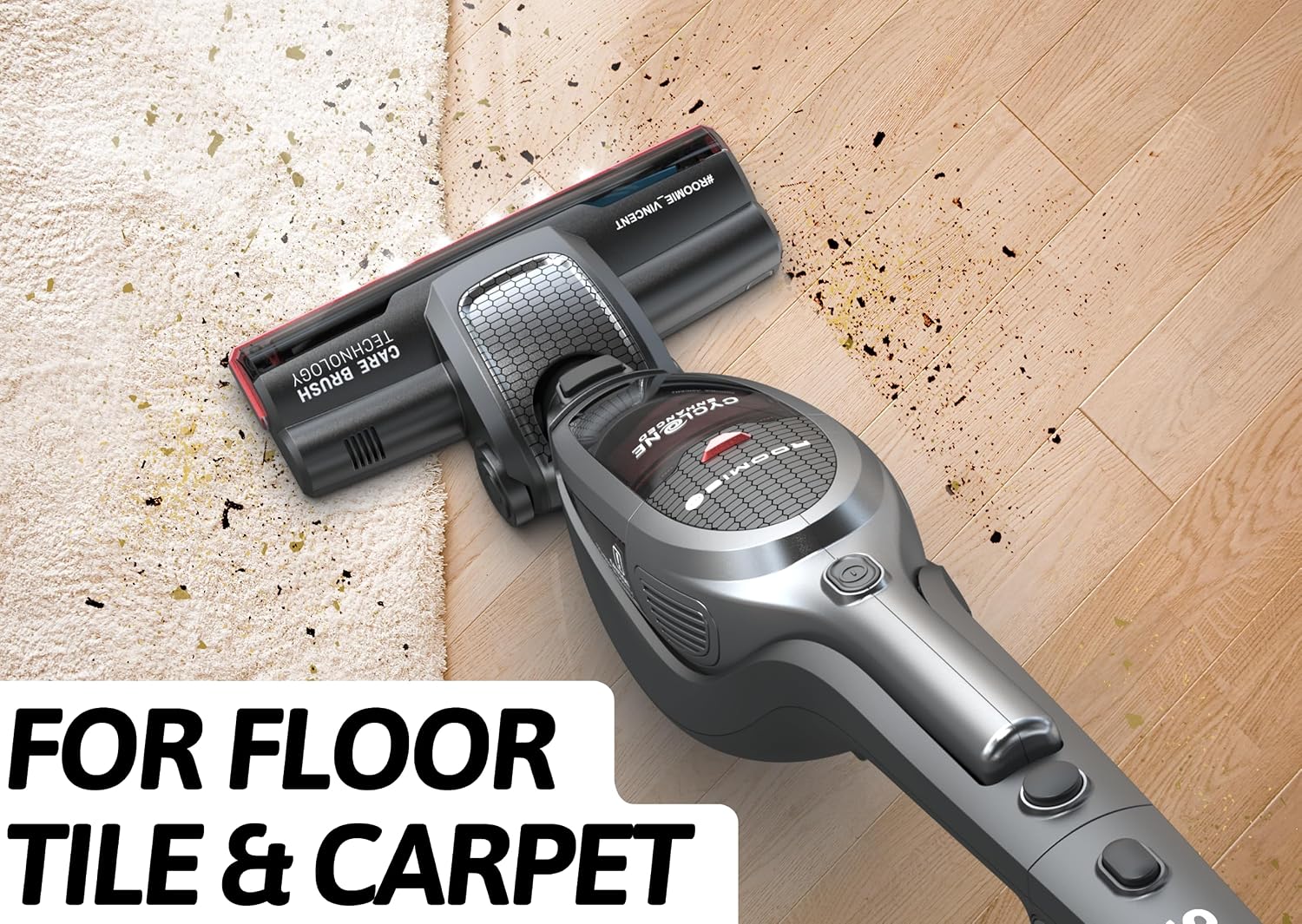Detalle de Roomie Tec SlimVac Cordless Stick Vacuum with 6 LED Headlights