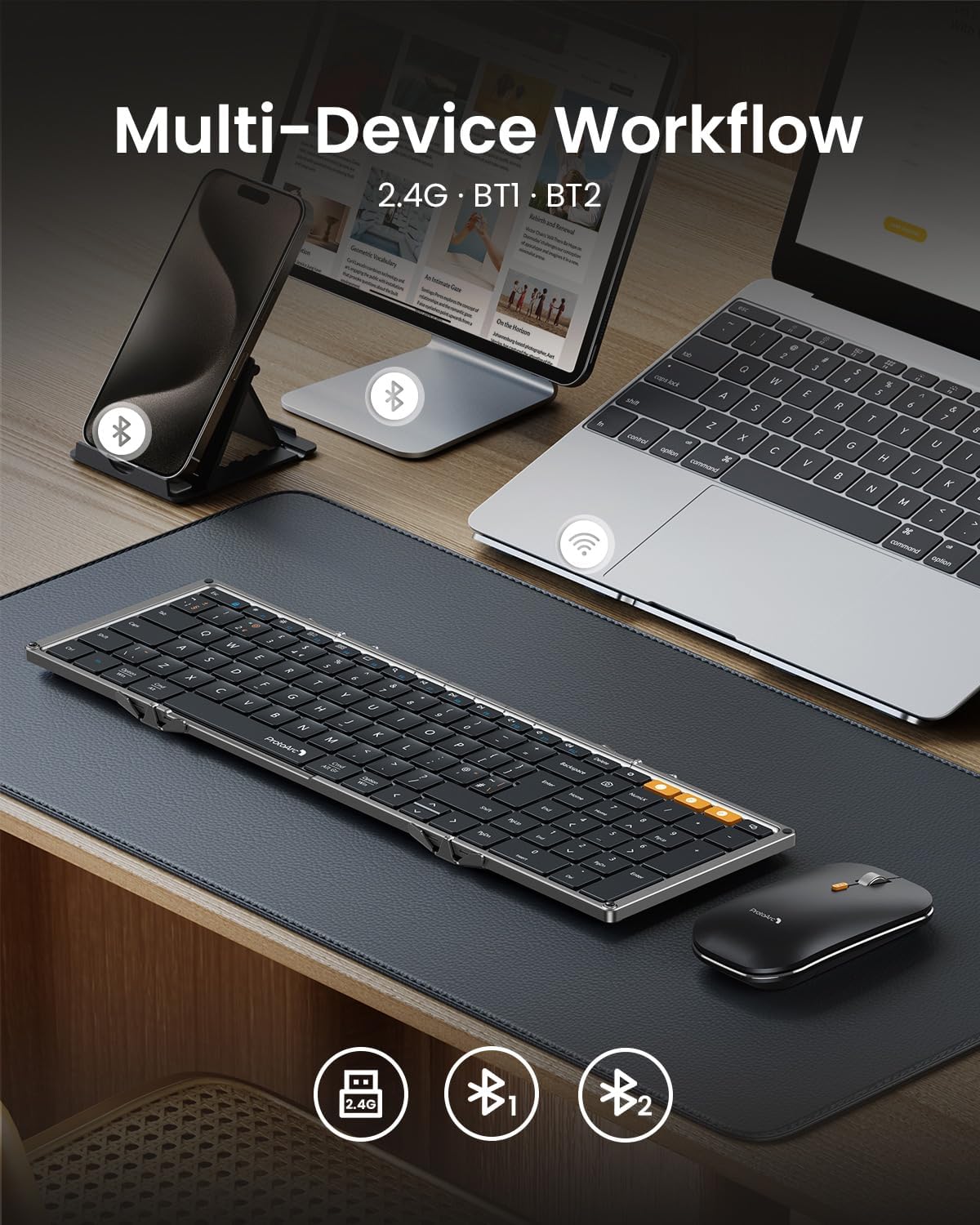 Thumbnail 2 de ProtoArc XKM01 Foldable Keyboard and Mouse (UK Layout) for Travel