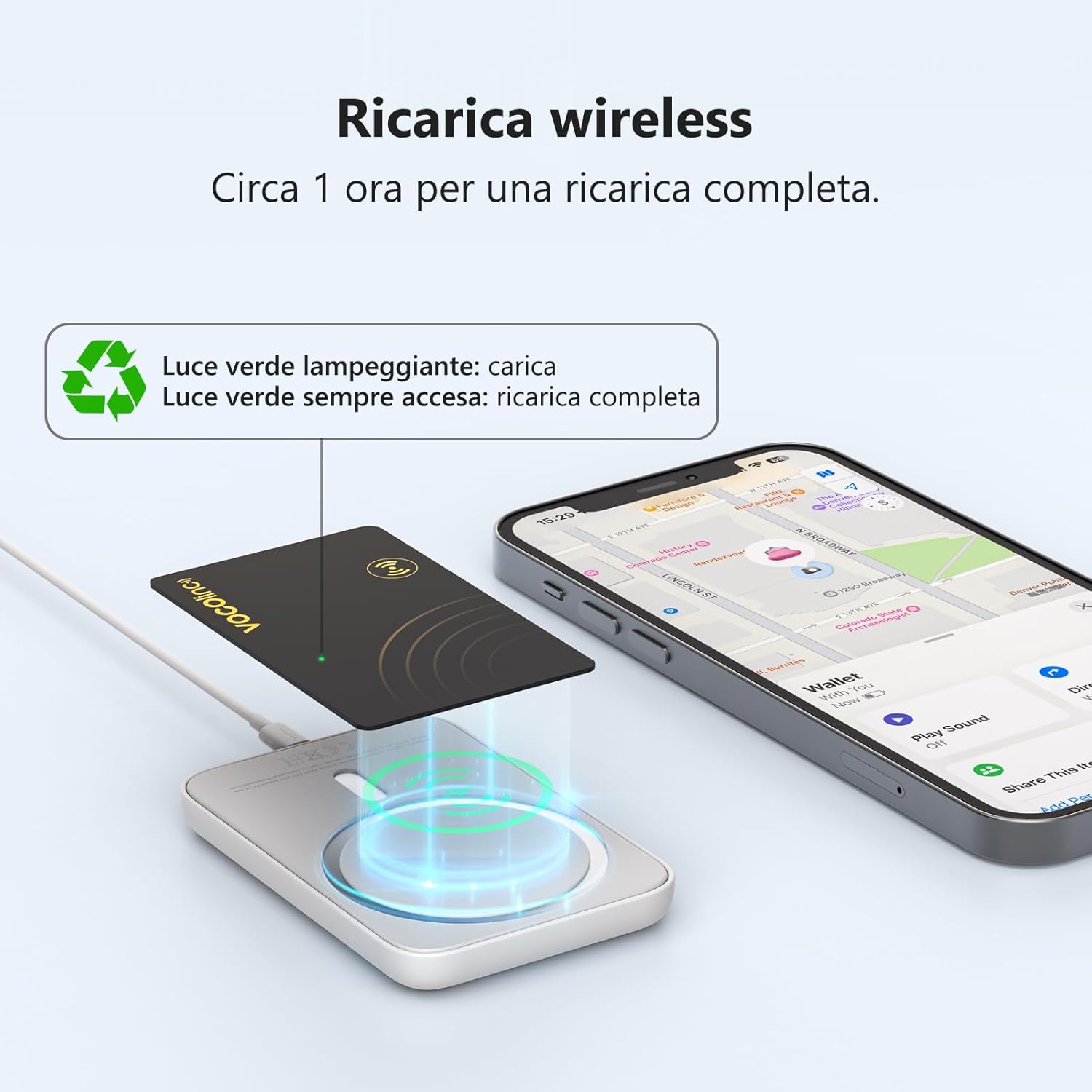 Thumbnail 1 de VOCOlinc Wallet Tracker Thin 1.6mm: localizza il portafoglio con Dov'è su iOS