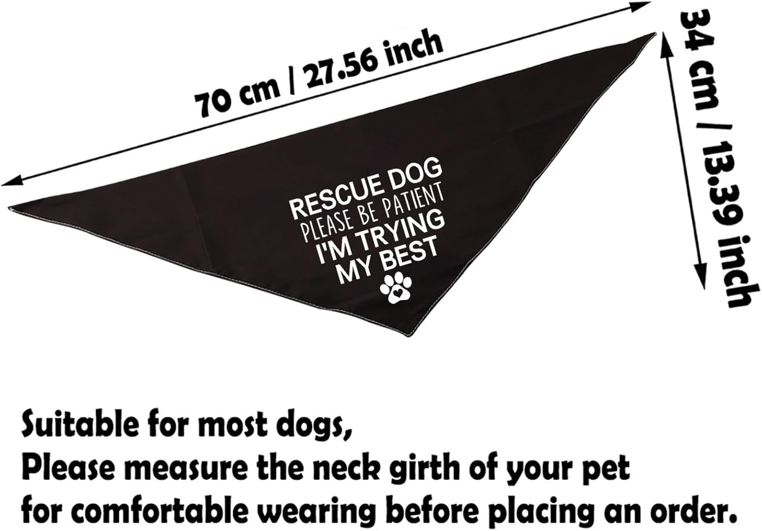 Detalle 2 de Rescue Dog Bandana "Please Be Patient I'm Trying My Best"