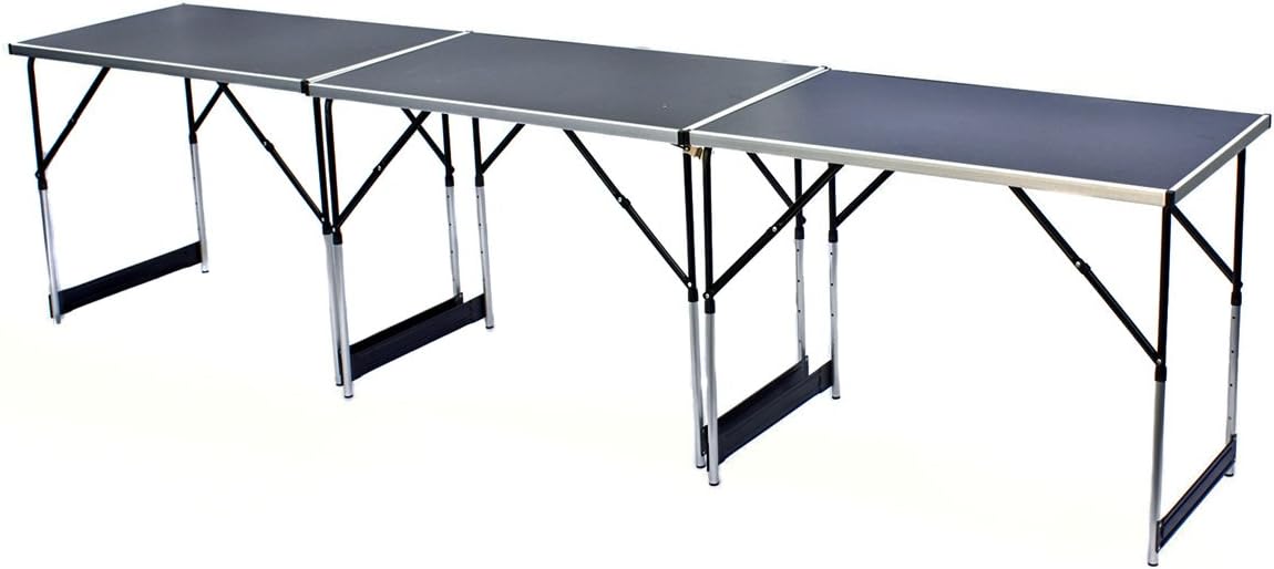 Thumbnail 2 de GOODS+GADGETS Klappbarer Multifunktionstisch – 3er Set Grau, höhenverstellbar 55/62/69 cm