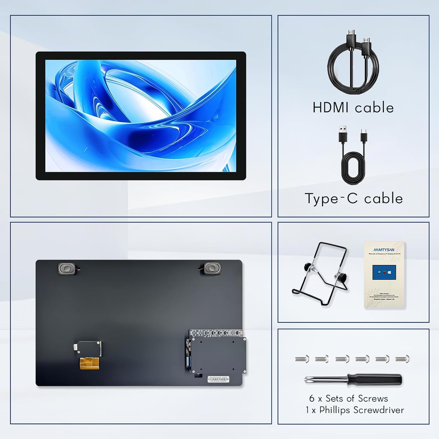 Thumbnail 6 de HAMTYSAN 15,6-Zoll Raspberry-Pi Touchscreen-Monitor (FHD 1920×1080, IPS, 10-Punkt) mit Dual-Lautsprechern