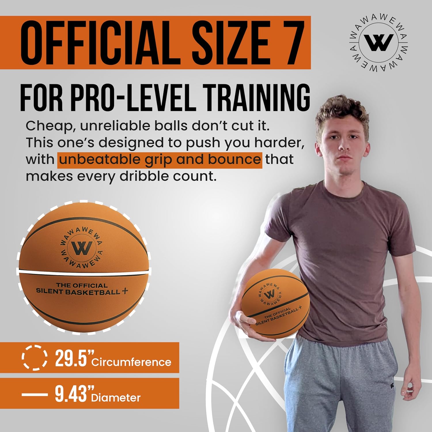 Detalle 2 de WAWAWEWA The Official Silent Basketball 29.5"