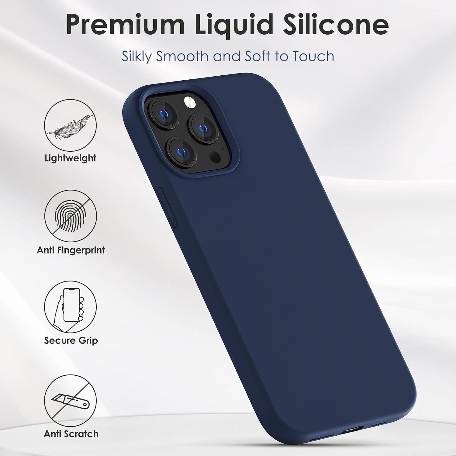 Detalle de OIIAEE Silicone Case for iPhone 13 Pro Max 6.7 inch