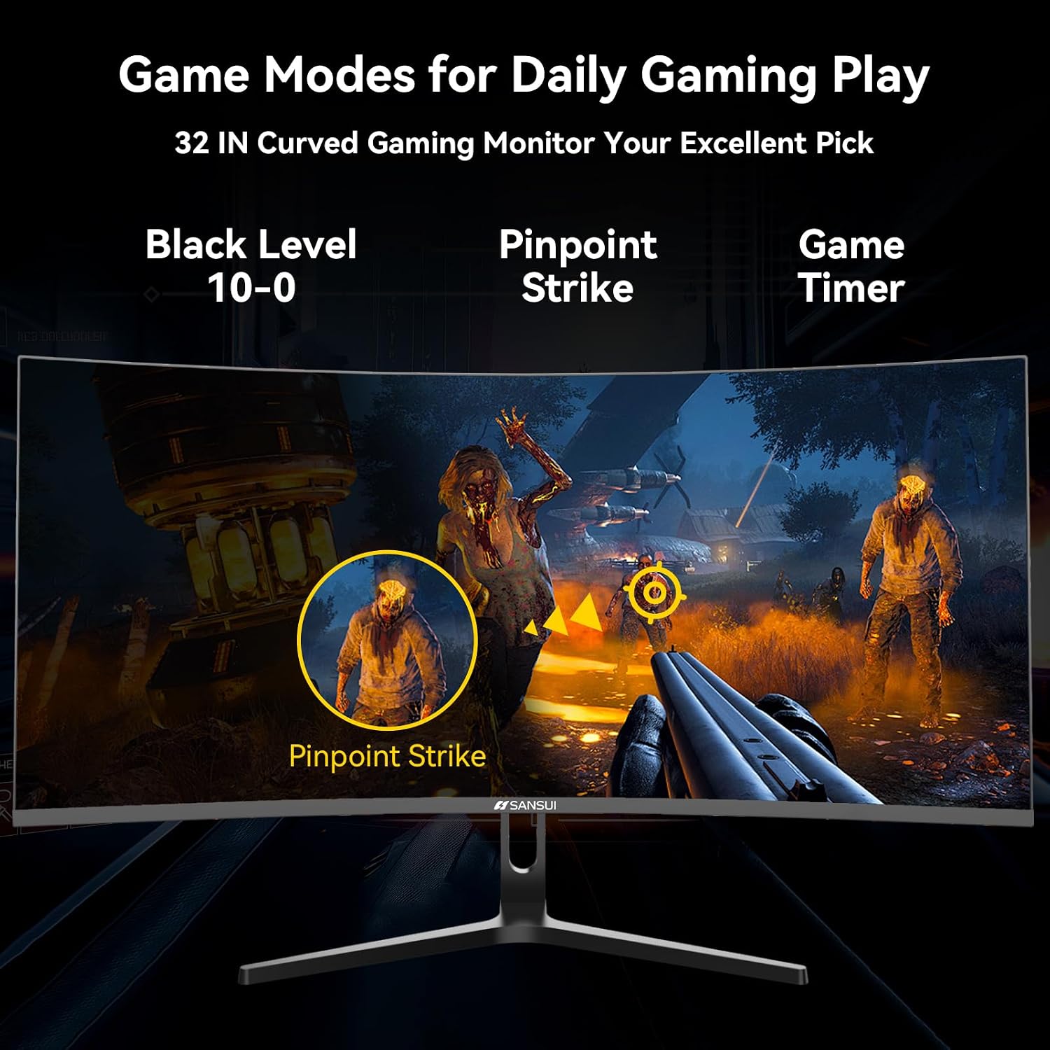 Detalle 2 de SANSUI 32-Inch Curved Gaming Monitor