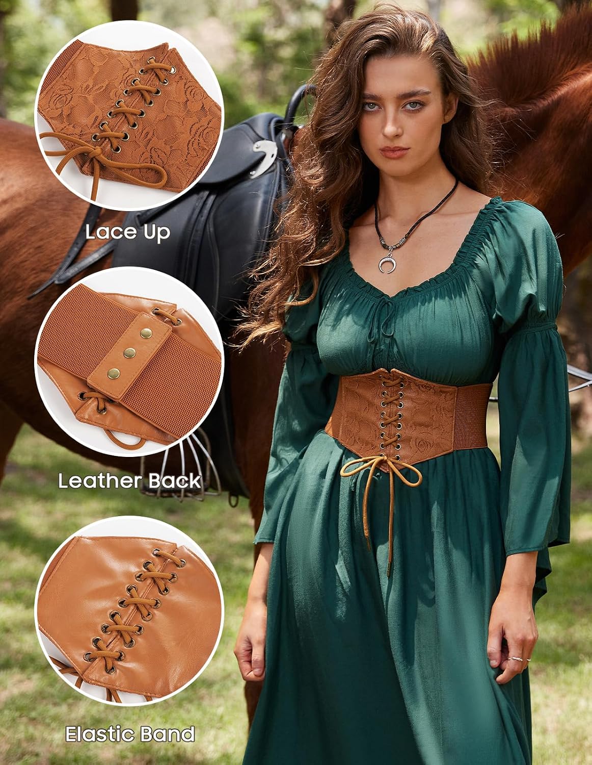 Detalle 2 de Scarlet Darkness Corset Belt in Faux Leather