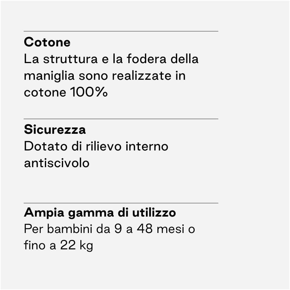 Detalle de Jané Catch Fascia Portabebè Fianco – Portabebè laterale ergonomico, regolabile e antiscivolo in cotone 100% (9–48 mesi) | Grigio