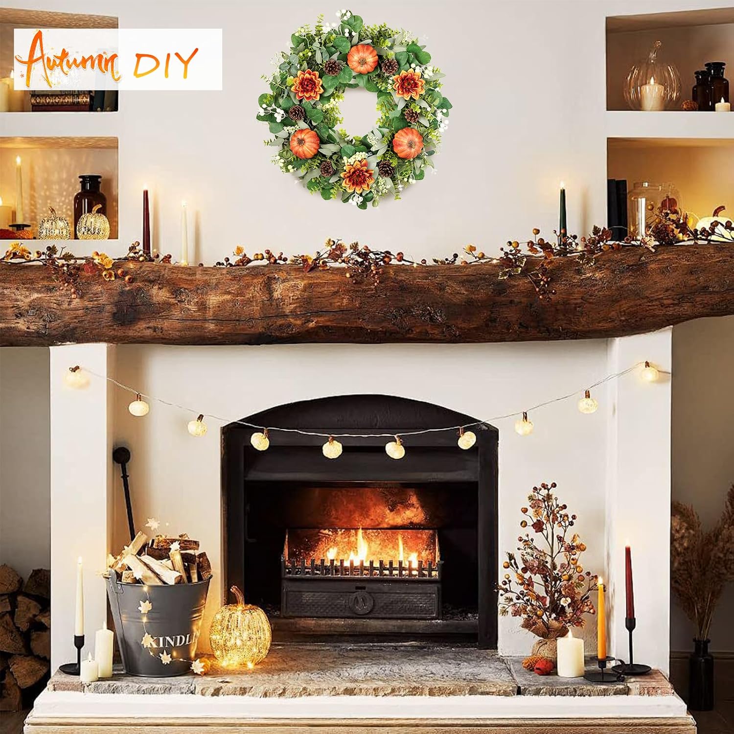 Thumbnail 5 de 50 cm eucalyptus door wreath for front door