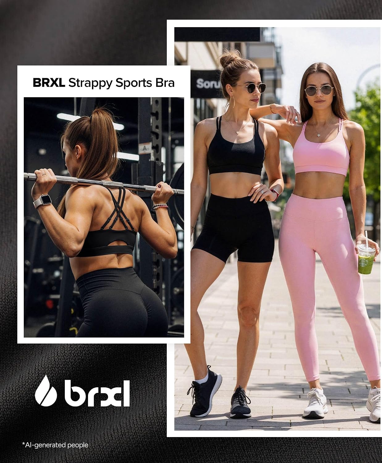 Thumbnail 3 de BRXL Sports Bra with Sewn-in Pads: Light-Impact, Adjustable Straps, Criss Cross Back