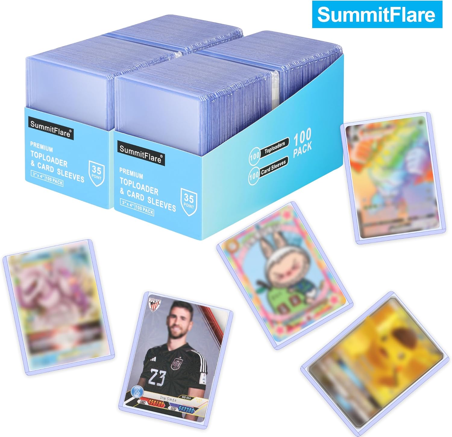 Thumbnail 6 de 400 Card Sleeves Top Loaders (3" x 4") + Soft Sleeves for Trading Cards, Hard PVC Protectors