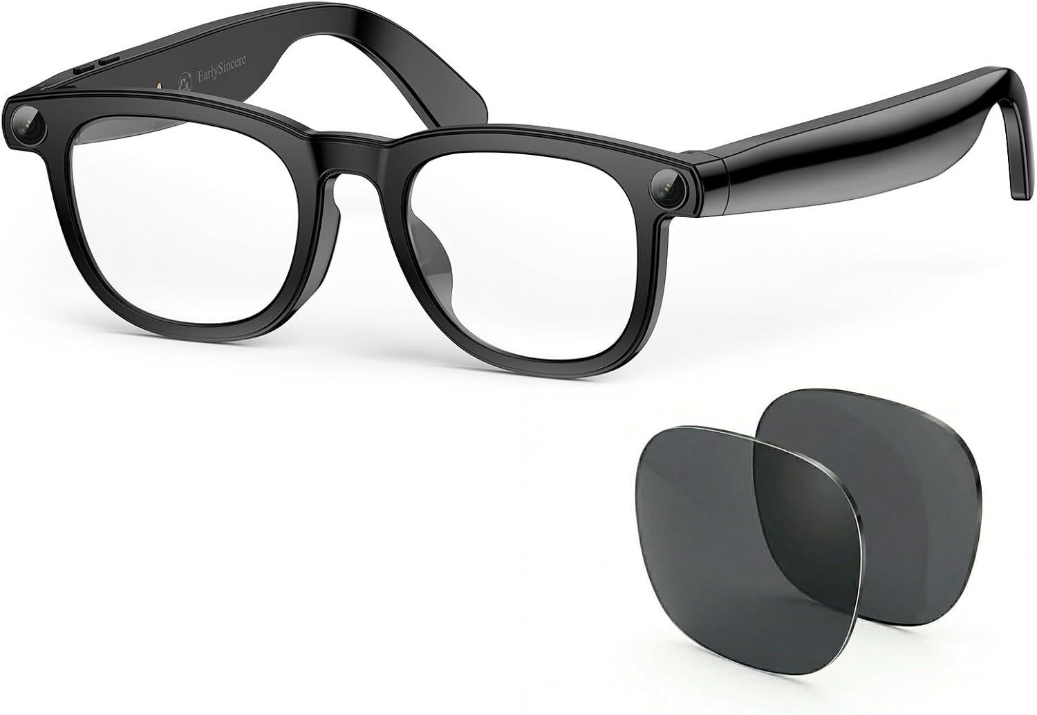 Detalle de EarlySincere 2026 Smart AI Glasses with 8MP 4K POV Camera, AI Assistant & Open-Ear Bluetooth