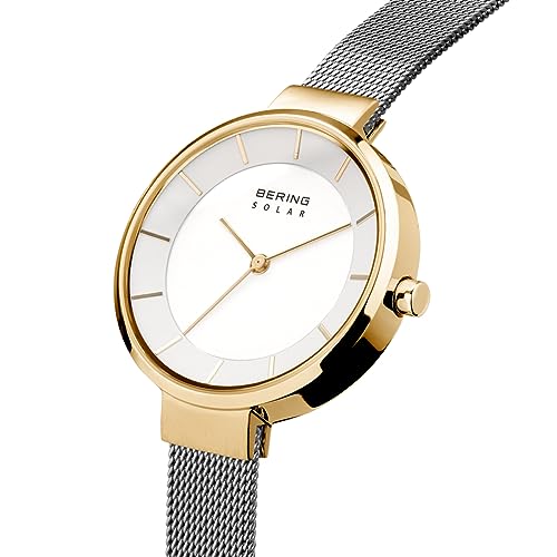 Detalle de BERING Montre à mouvement à quartz pour femme – Collection Solar, acier inoxydable et verre saphir 14631-024