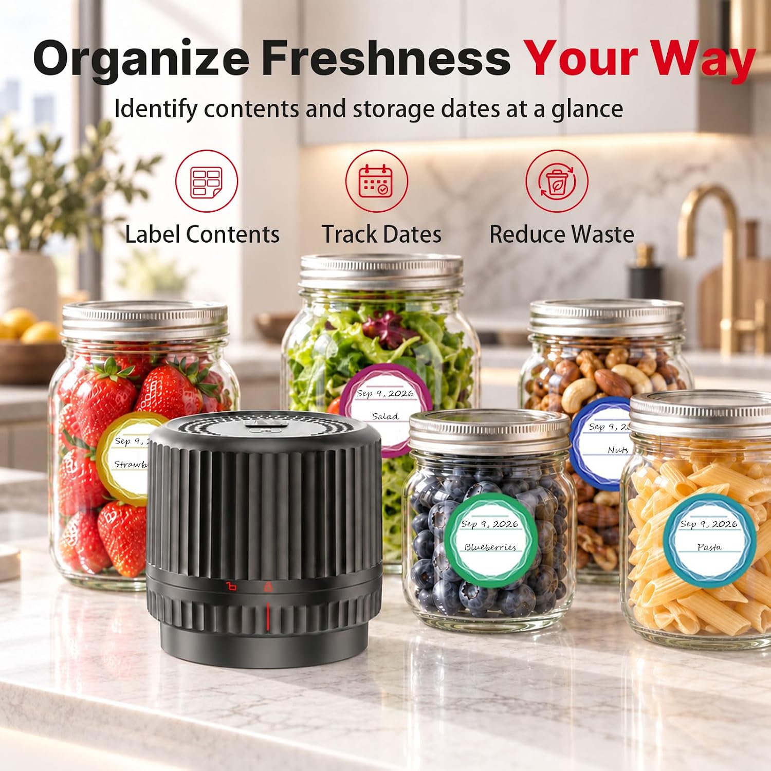 Detalle de UNERVER Electric Mason Jar Vacuum Sealer