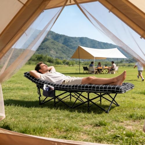 Thumbnail 4 de Sekey Feldbett Klappbar XXL 190 × 71 × 35 cm mit Matratze – Campingbett mit stabilem Stahlrahmen