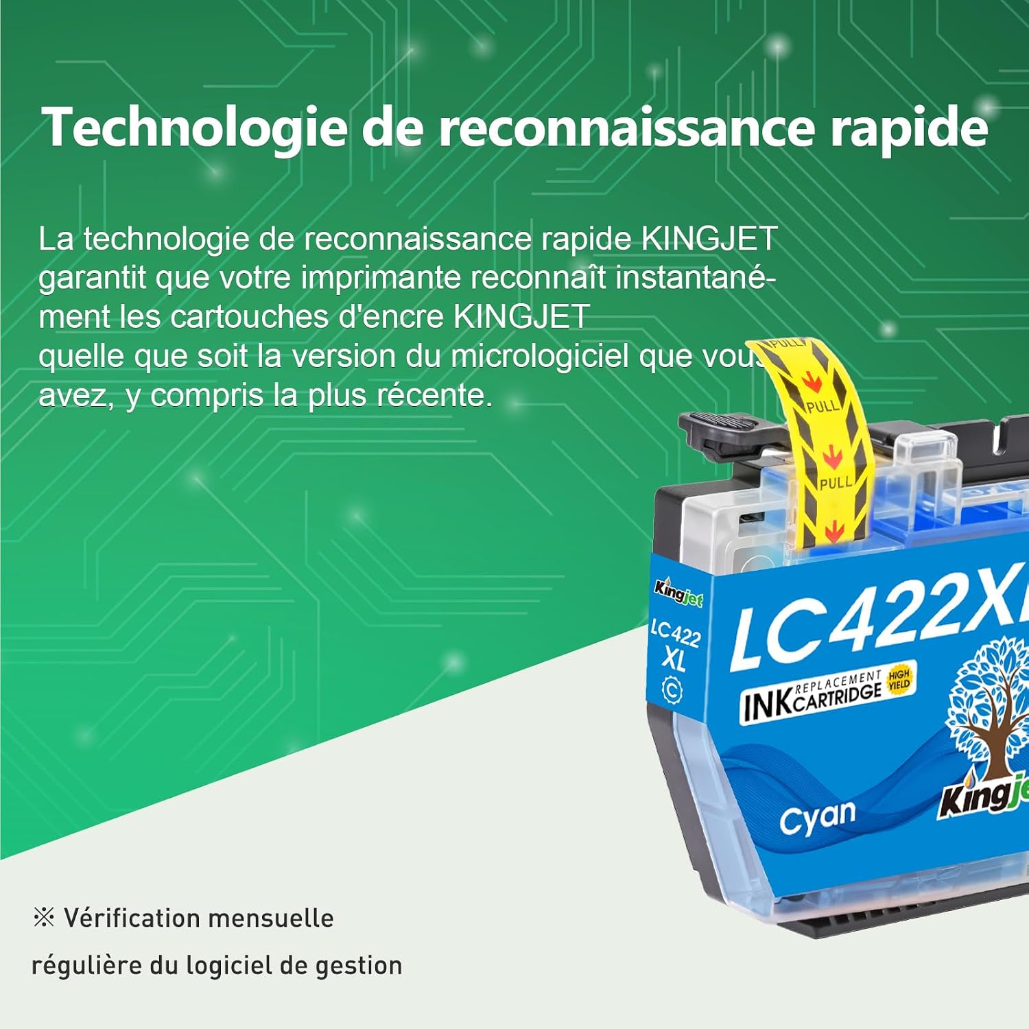 Detalle de KingJet LC422XL Lot de 12 cartouches d'encre compatibles Brother LC422XLVAL pour imprimantes MFC-J5340DW, J5740DW et J6940DW