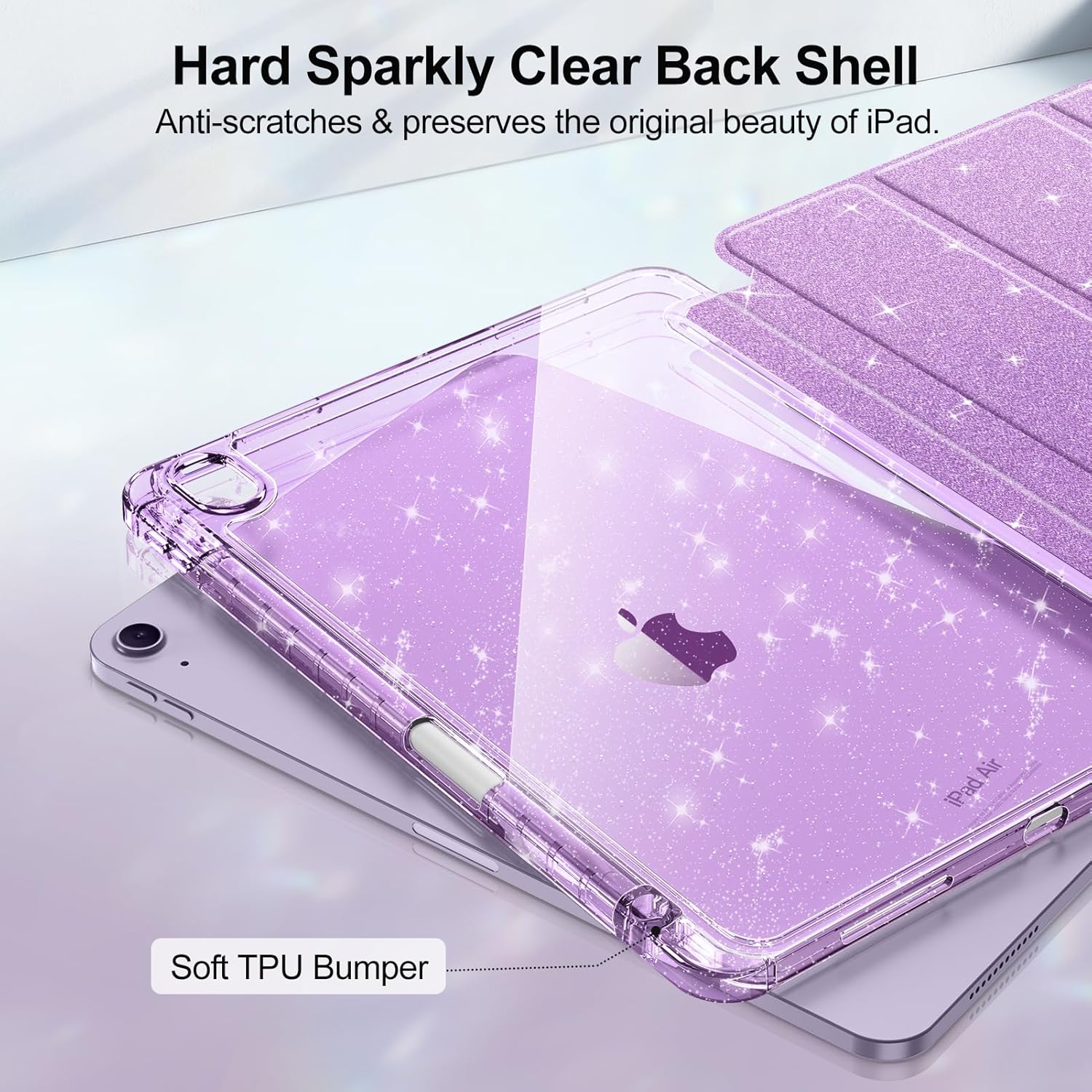 Thumbnail 2 de FINTIE Glitter Case for iPad Air 11-inch (M4/M3/M2) and iPad Air 5th Gen 10.9" (Purple)