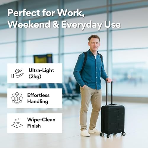 Detalle de WORLD EXPLORER Cabin Suitcase ABS Hard Shell – 30L Underseat, 360° Spinner Wheels, 3‑digit Lock, 45x35x20 CM