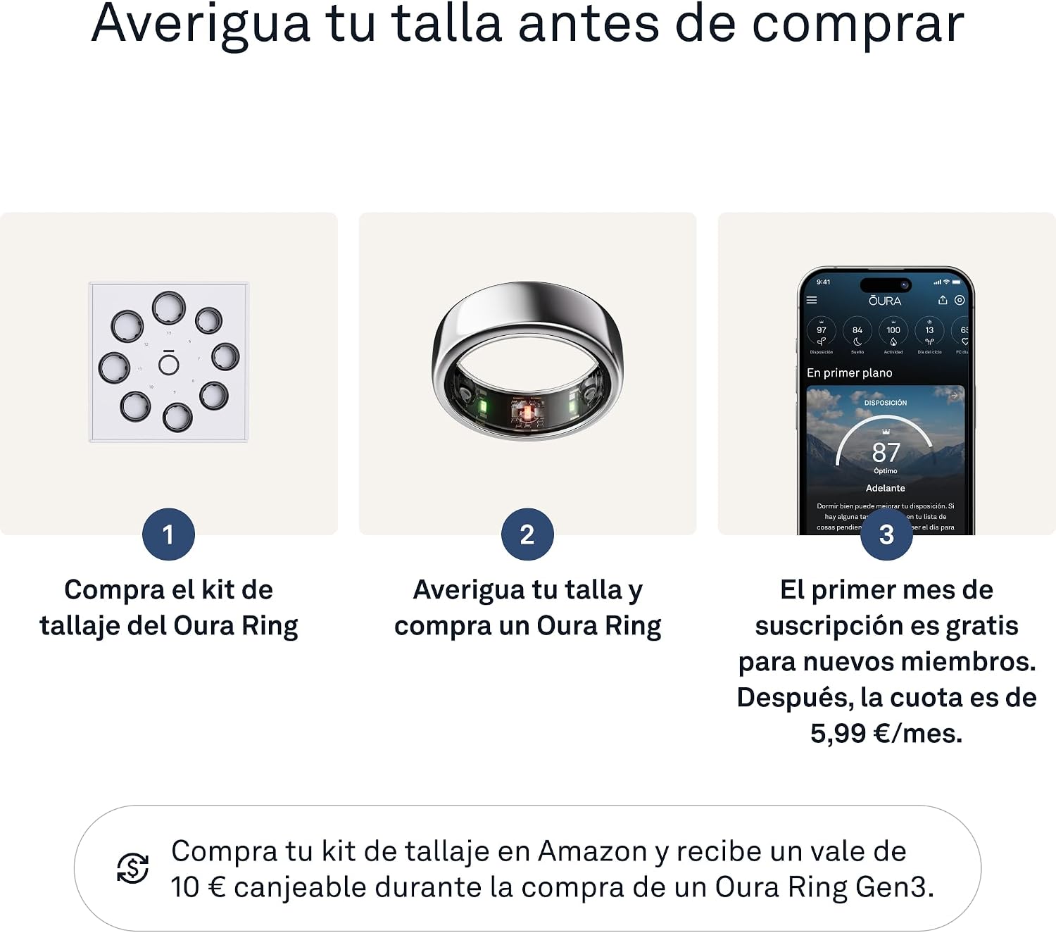 Detalle 2 de Oura Ring Gen3 Kit de Tallaje 🛠️ Precisión y Comodidad