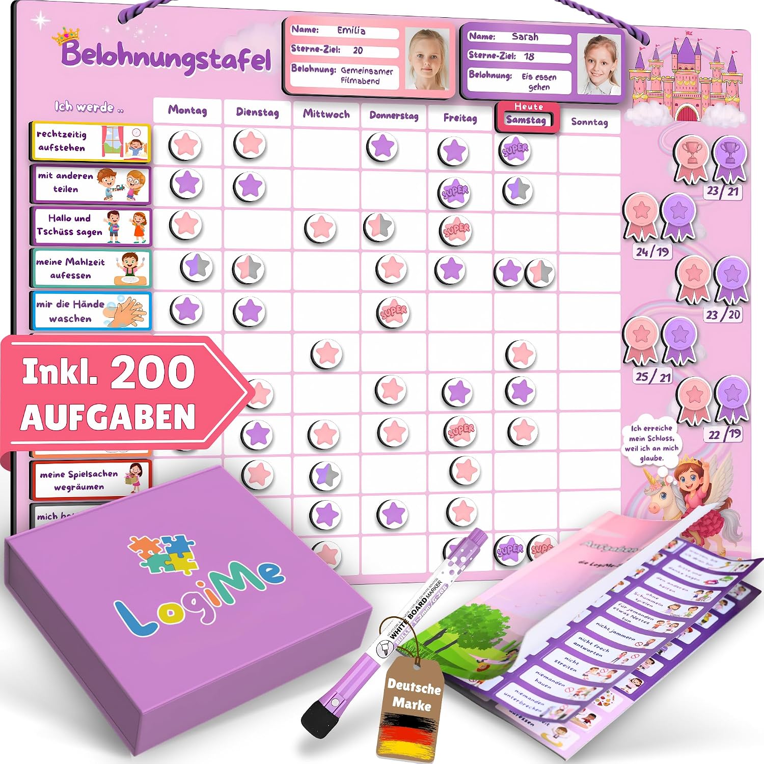 Detalle de LogiMe Belohnungstafel 200 Aufgaben XL 🗓