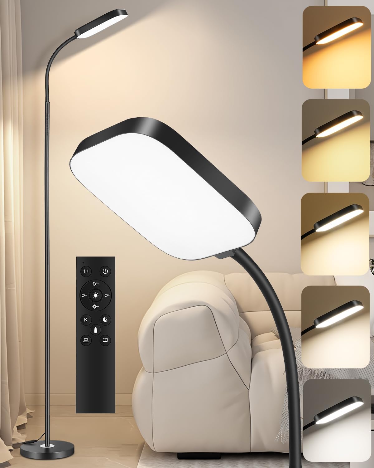 Detalle de Lámpara de pie LED regulable 18W 1850 lm