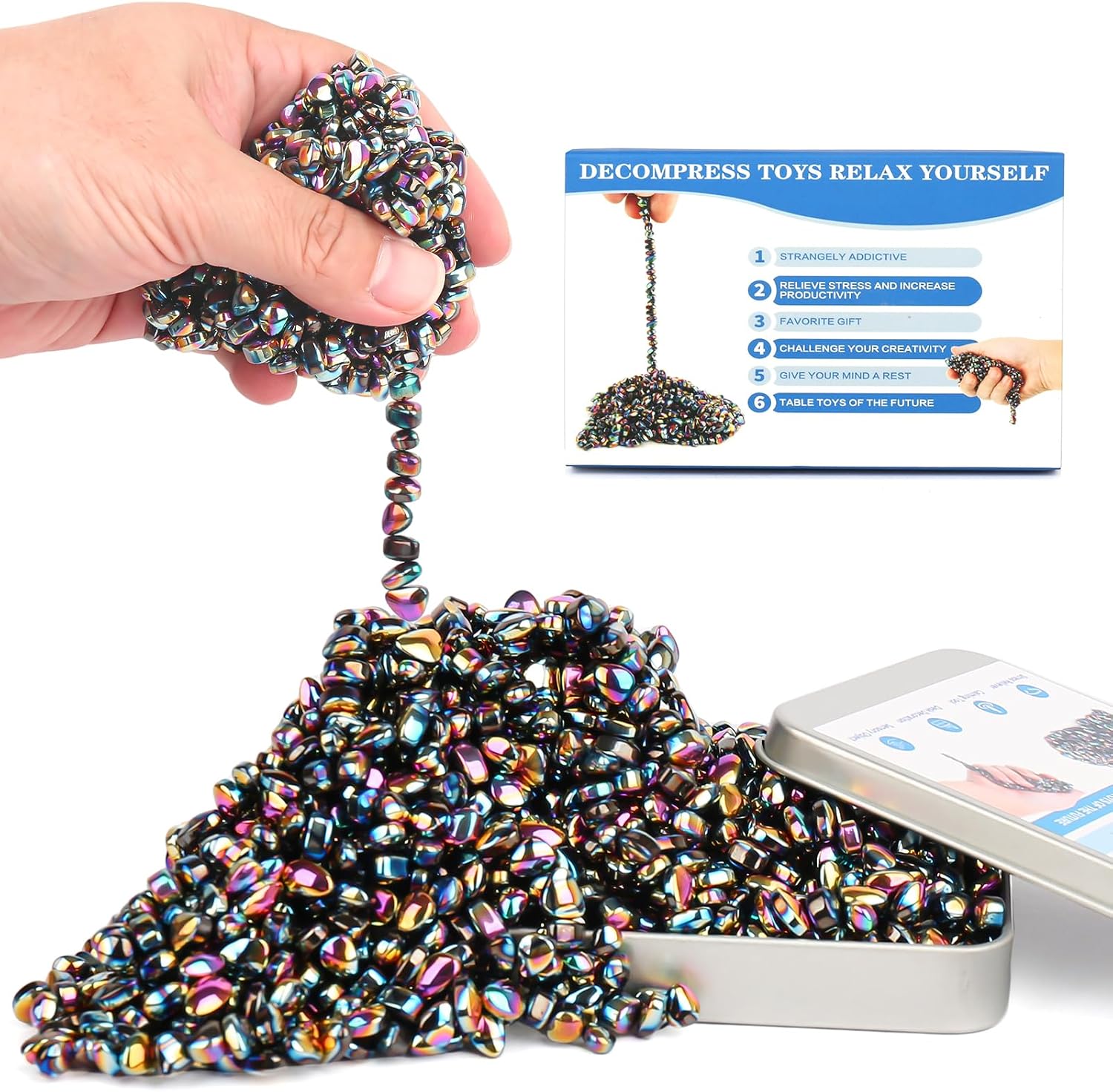 Detalle de WSEJK Magnetic Fidget Toys with 0.9-Inch Metal Pebbles