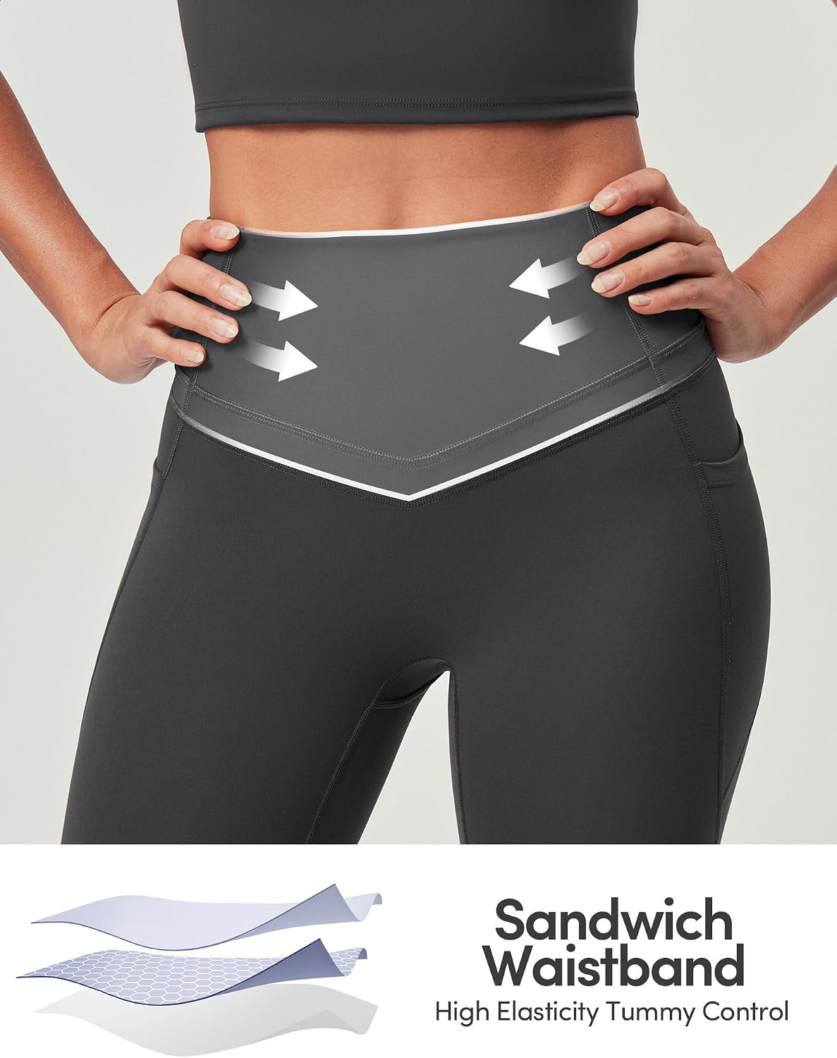 Detalle 2 de IUGA Compression Leggings 5.9" High Waist đ§â