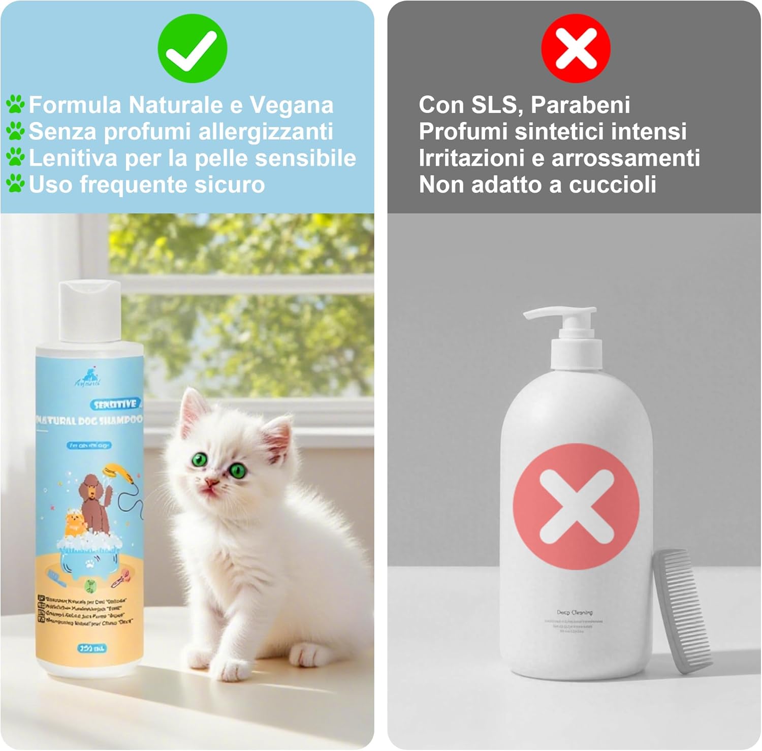 Thumbnail 3 de Aspand Shampoo Naturale Sensitive Delicato per cani adulti e cuccioli, senza profumo e coloranti, pH bilanciato – 250 ml