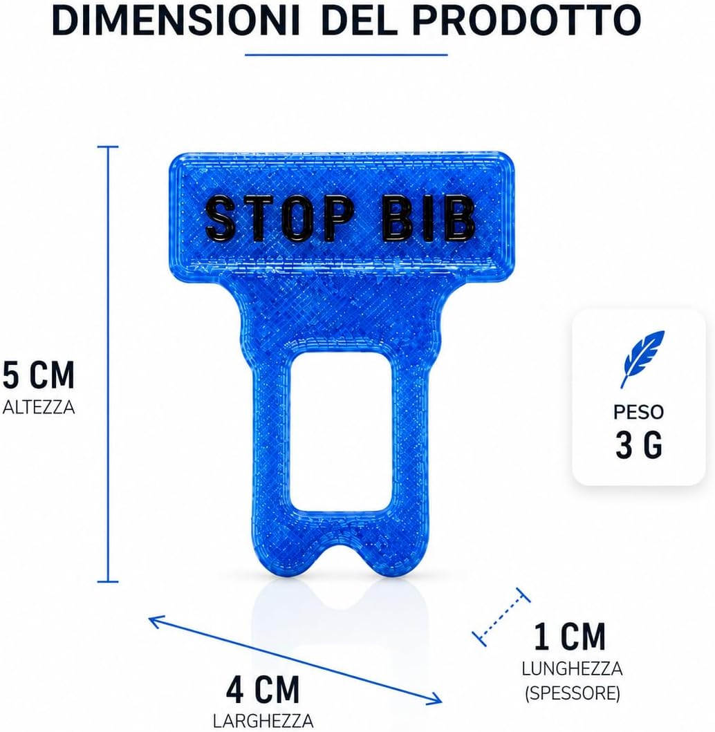 Detalle 2 de Stop BIP Clip Cintura Sicurezza Auto Universal – Pack 4 Clip UltraSlim con Portachiavi Omaggio