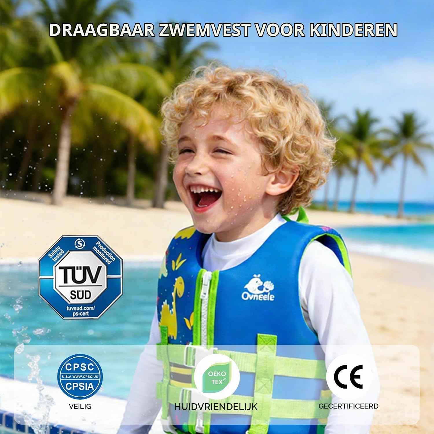 Detalle 2 de Oveneеле Y-LF002 zwemvest voor kinderen, neopreen, blauw, maat L