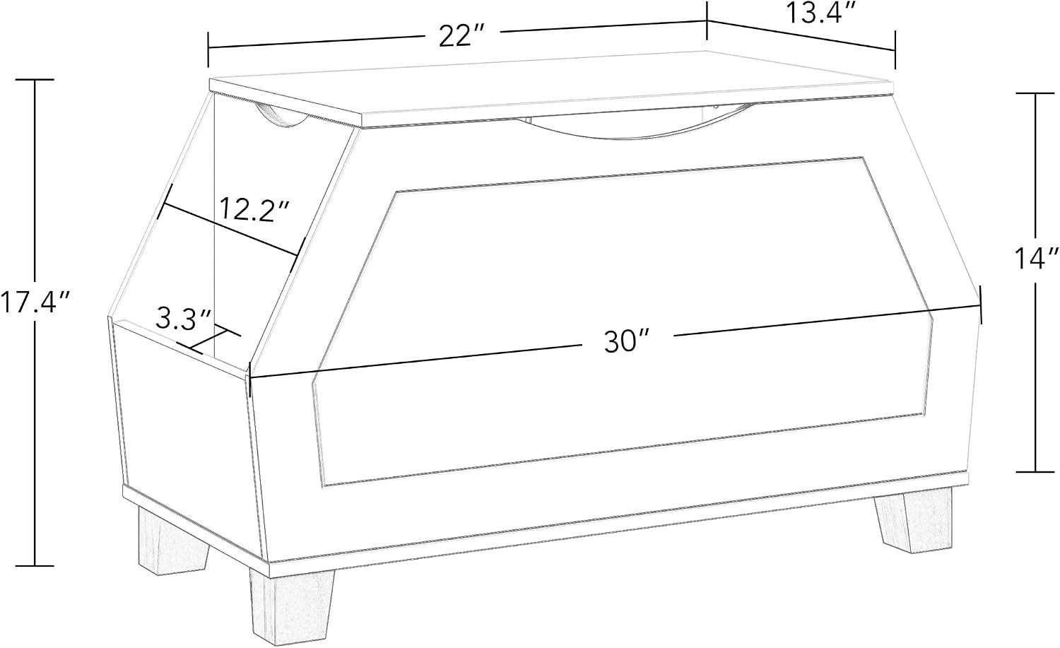 Detalle de RiverRidge Kids Toy Box, White