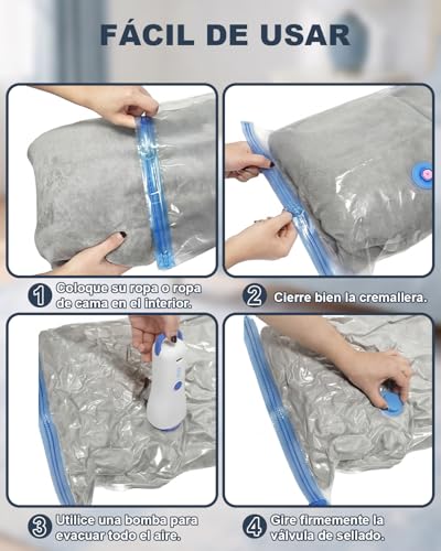 Thumbnail 8 de Raplink Bolsas Vacío Ropa con Bomba Eléctrica (8 bolsos) para Viajes, Mudanzas y Almacenamiento