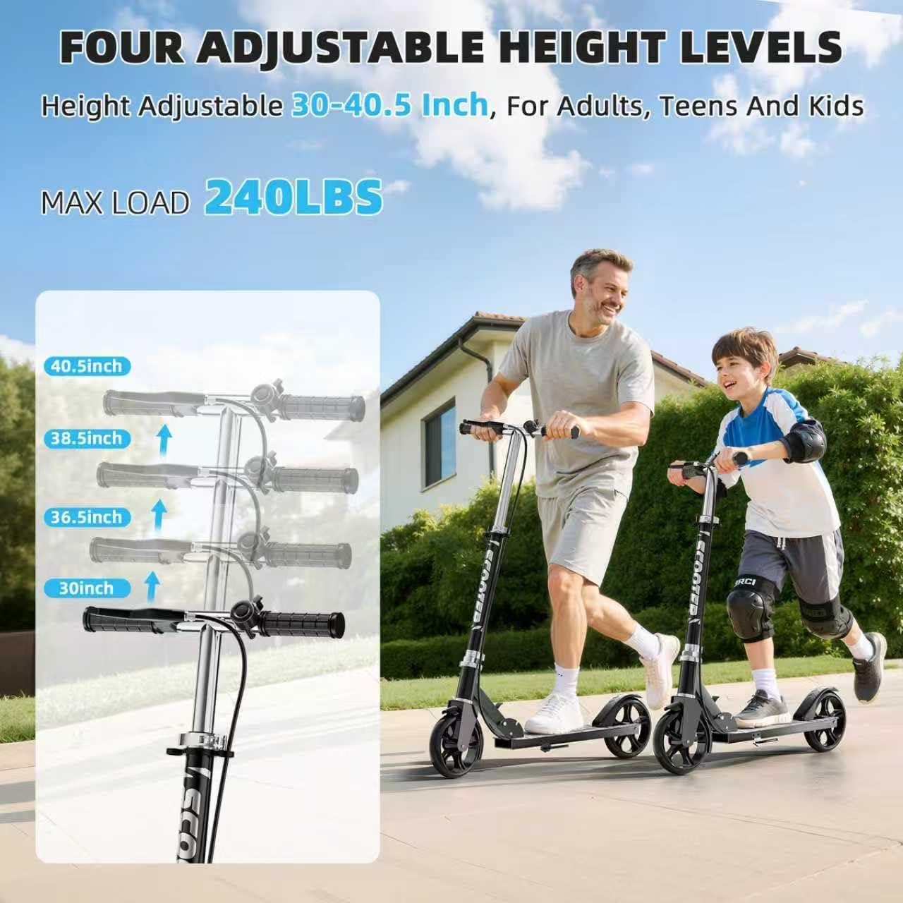 Detalle de Foldable Scooter 8-Inch Wheels 🛴