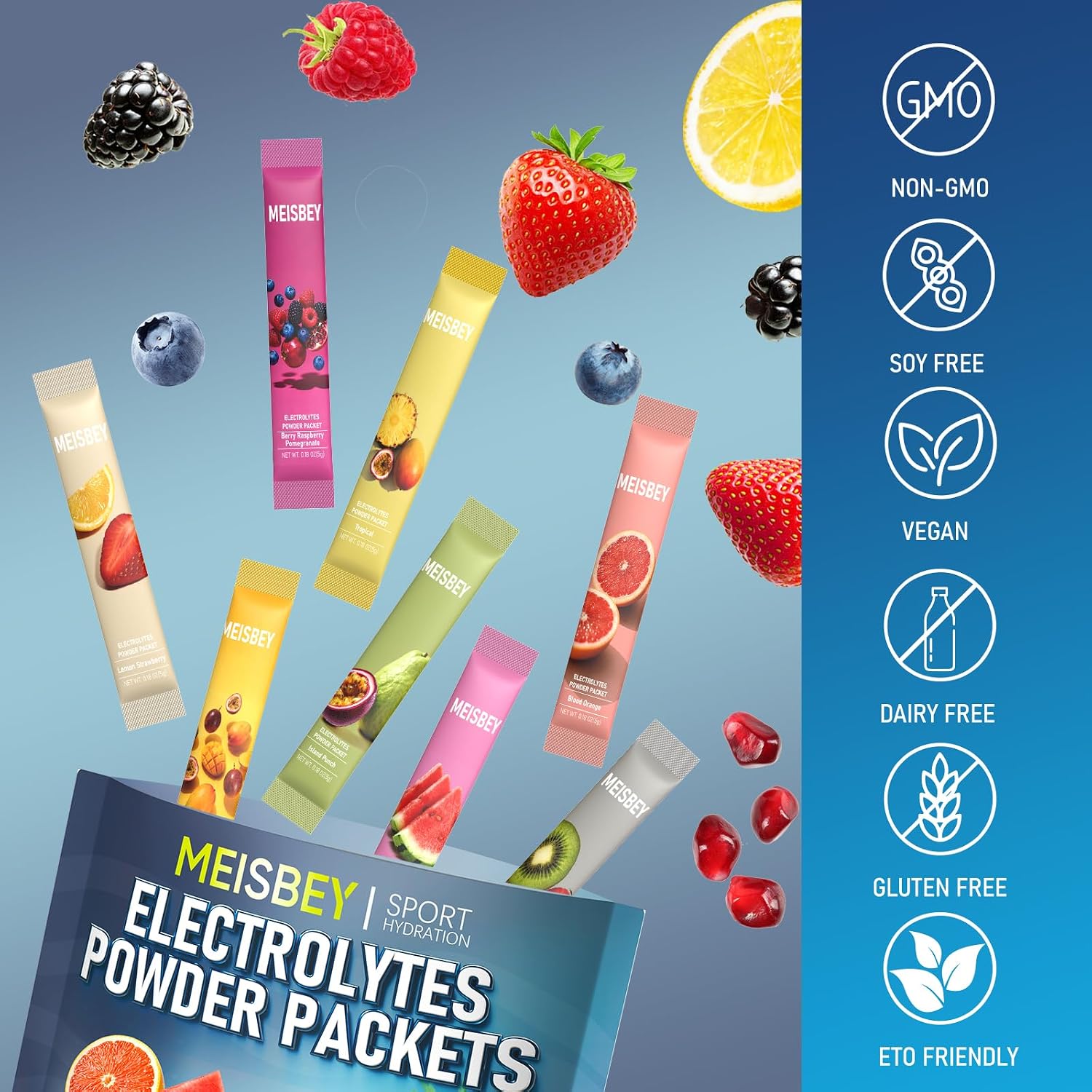 Detalle 2 de Meisbey Electrolyte Powder, 32 Sticks
