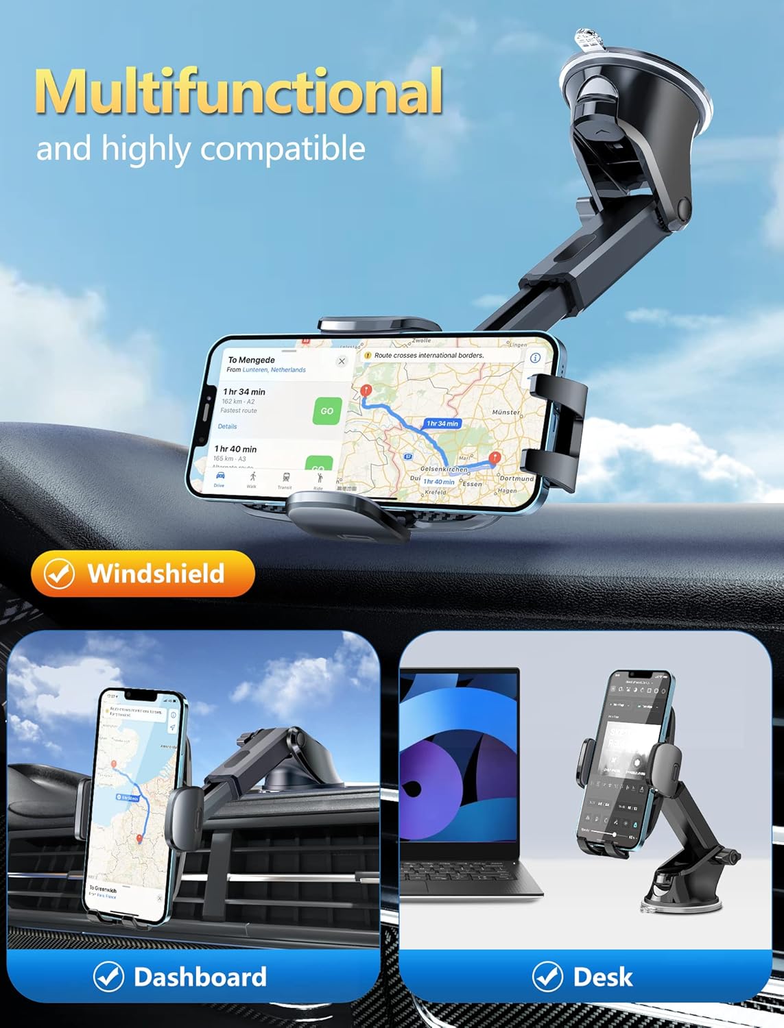 Detalle 2 de Tsryrlr Soporte Móvil Coche 360°