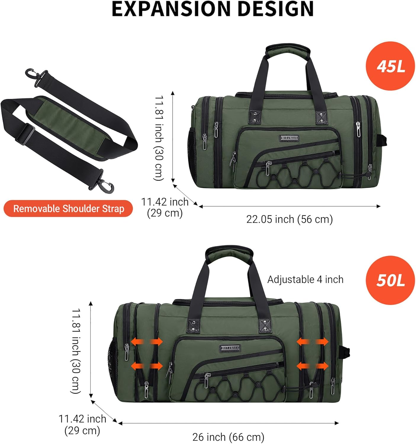 Thumbnail 2 de WITZMAN Duffle Bag for Men Nylon Large