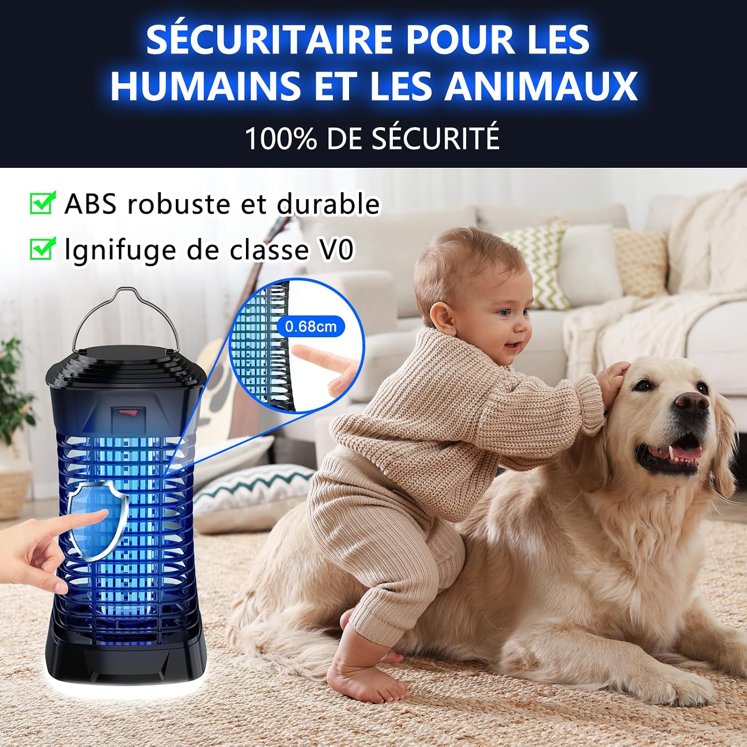 Detalle 2 de Loowoko Lampe Anti Moustique 4200V 🪰