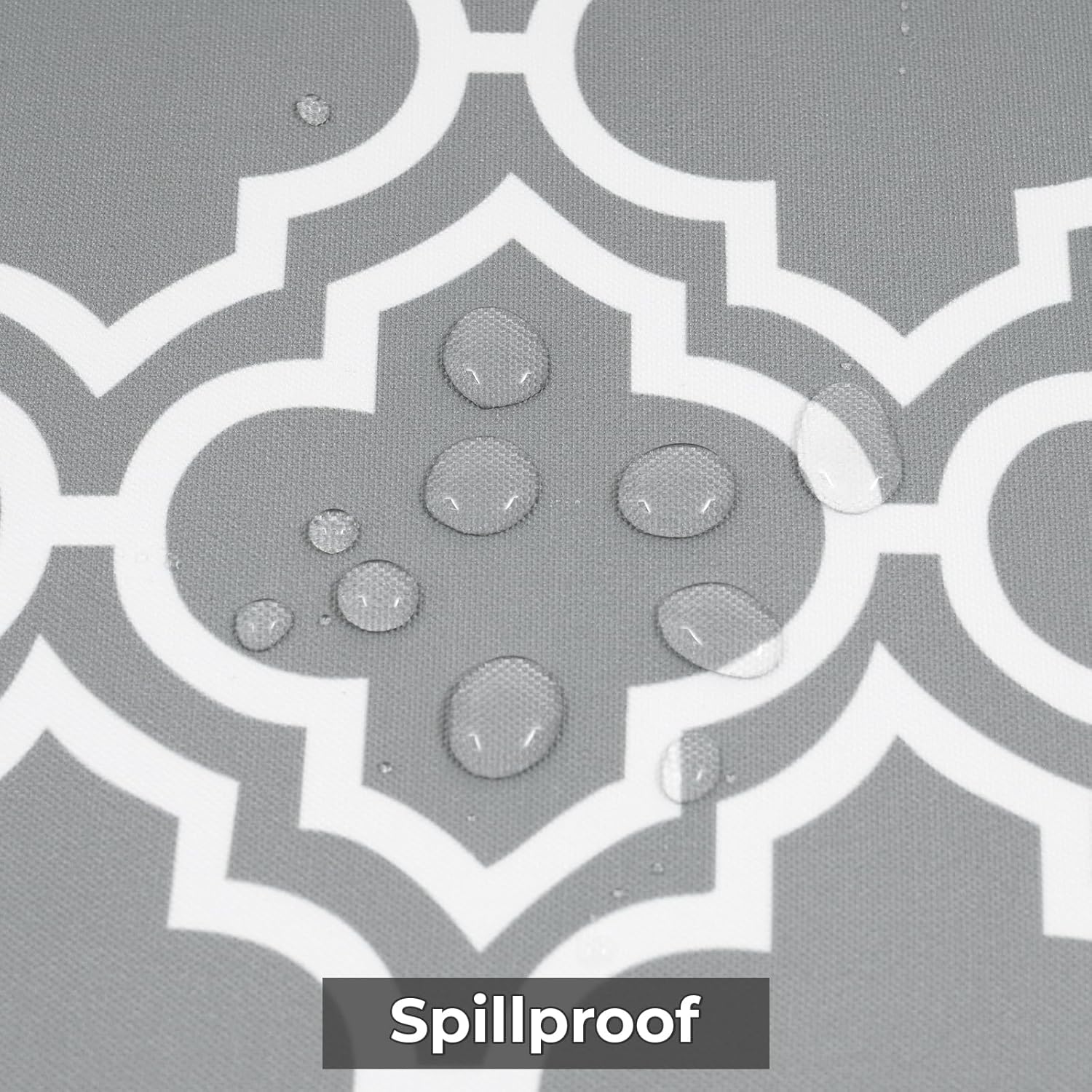 Thumbnail 3 de Eternal Beauty 152cm Round Grey Plaid Tablecloth with Umbrella Hole and Zipper — Outdoor/Indoor, Splashproof