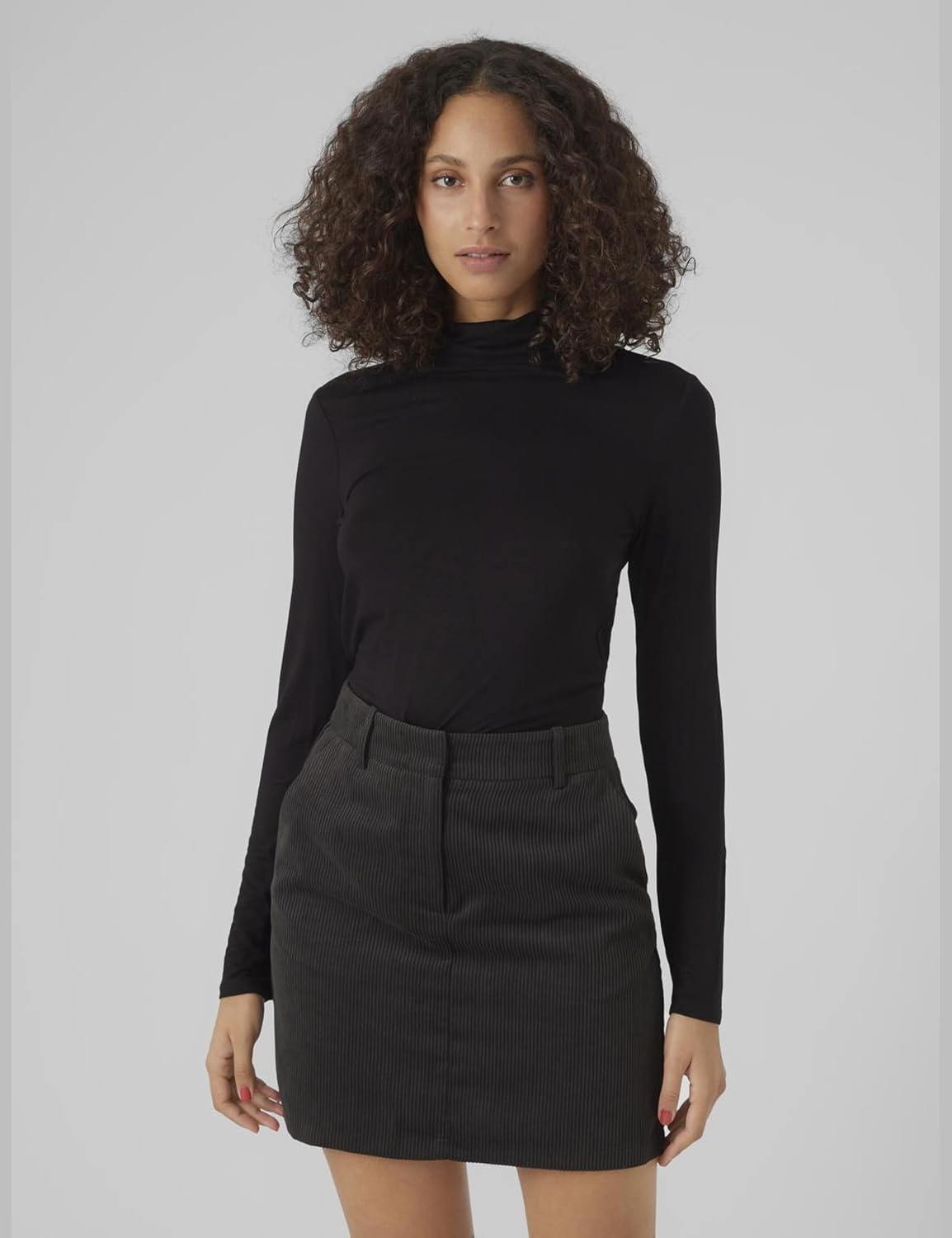 Detalle 2 de VERO MODA Women's Vmalberte Ls Rollneck Top JRS Noos Longsleeve Tee