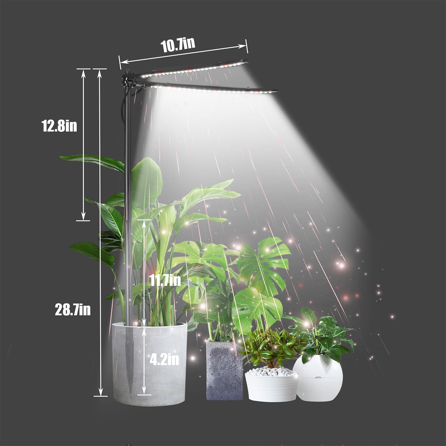 Detalle 2 de bodkar BK-PL1007-v1 Dual-Head LED Grow Light, 6000K Full Spectrum, USB