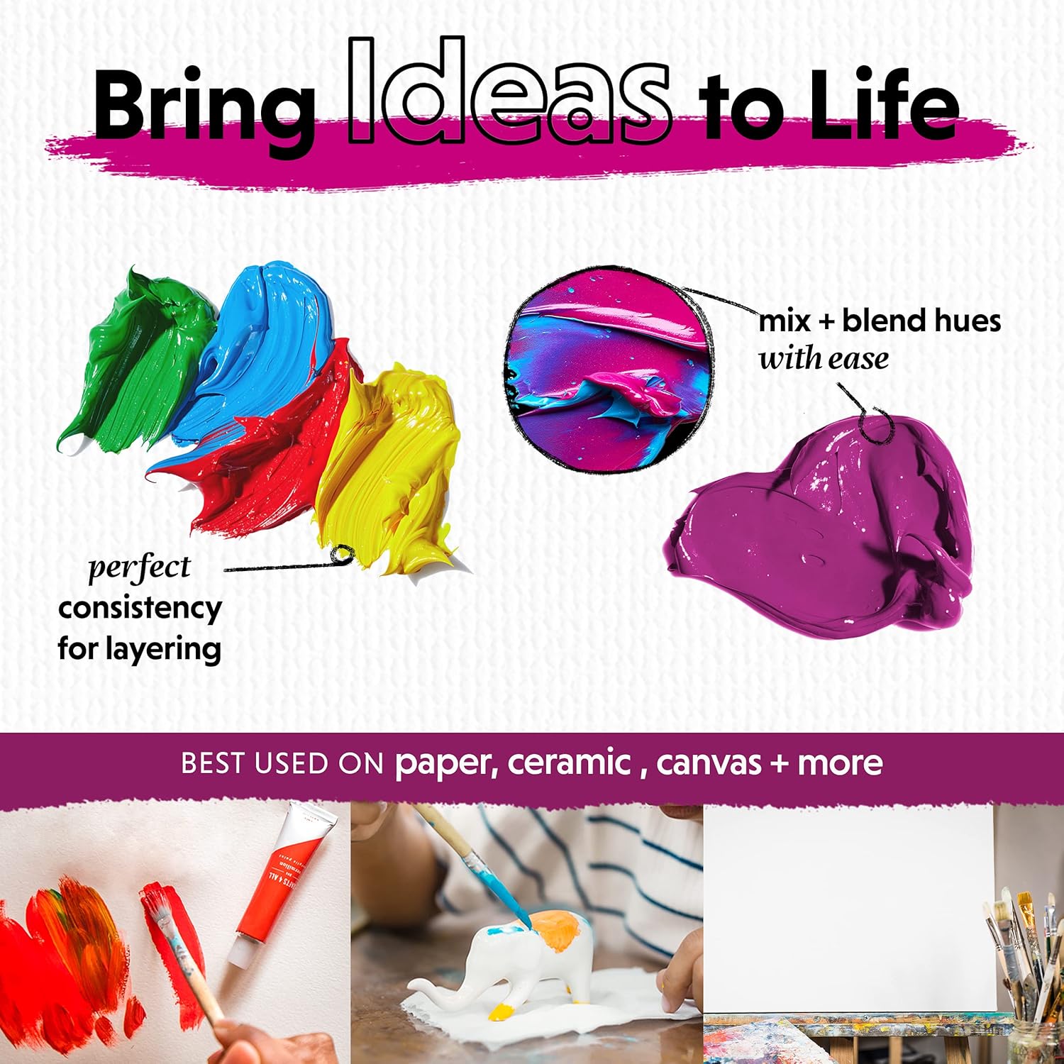 Thumbnail 1 de Crafts 4 ALL Acrylic Paint Set (24 acrylic paints) with non-toxic, vibrant colours